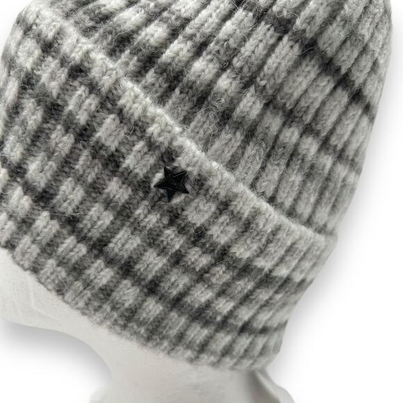 Jocelyn REVOLVE Space Dyed Knit Hat Grey Multi Neutral Gray Winter Beanie Ribbed - Picture 6 of 8
